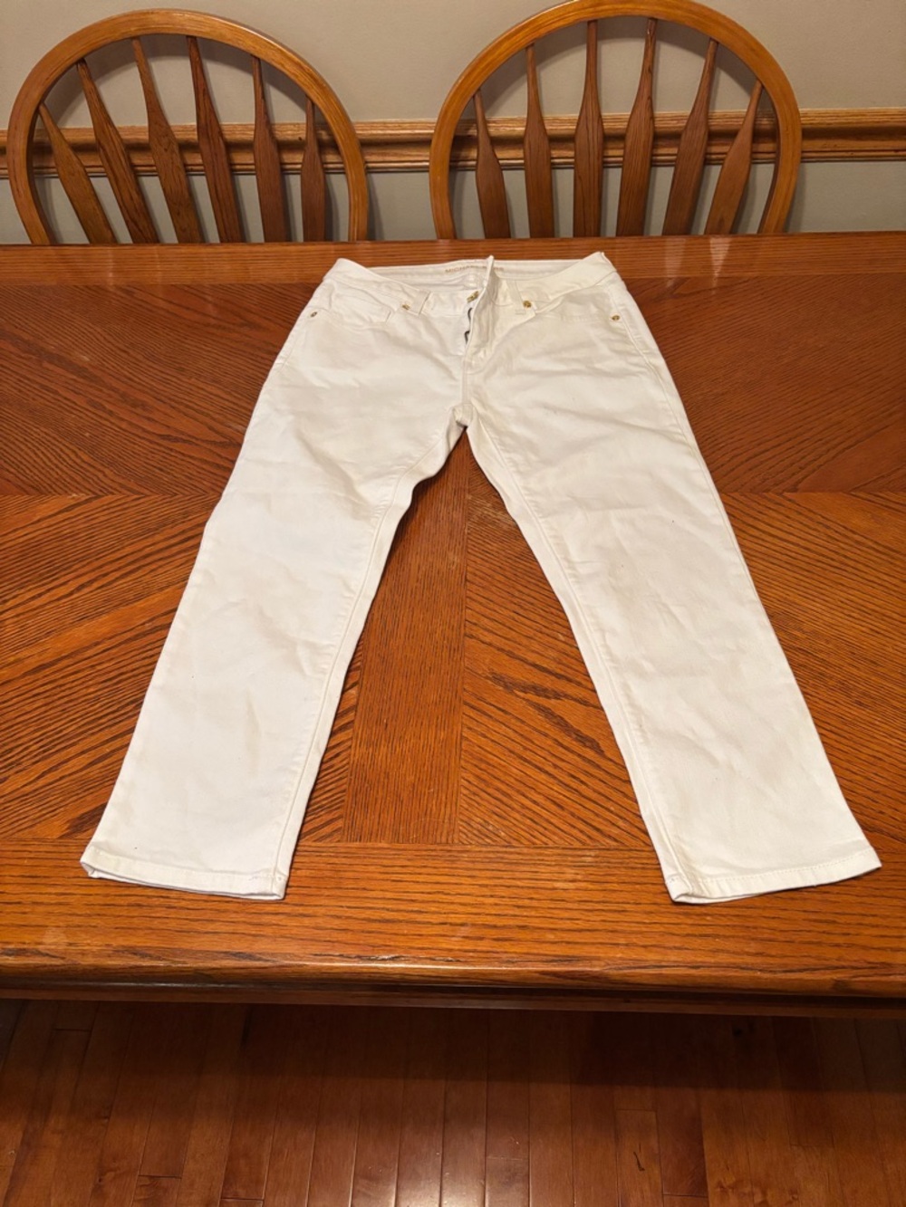 Michael Kors White Jeans with Gold Accents